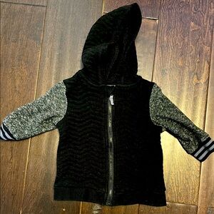 First Impressions Baby Boy Black and Gray Quilted Hoodie!